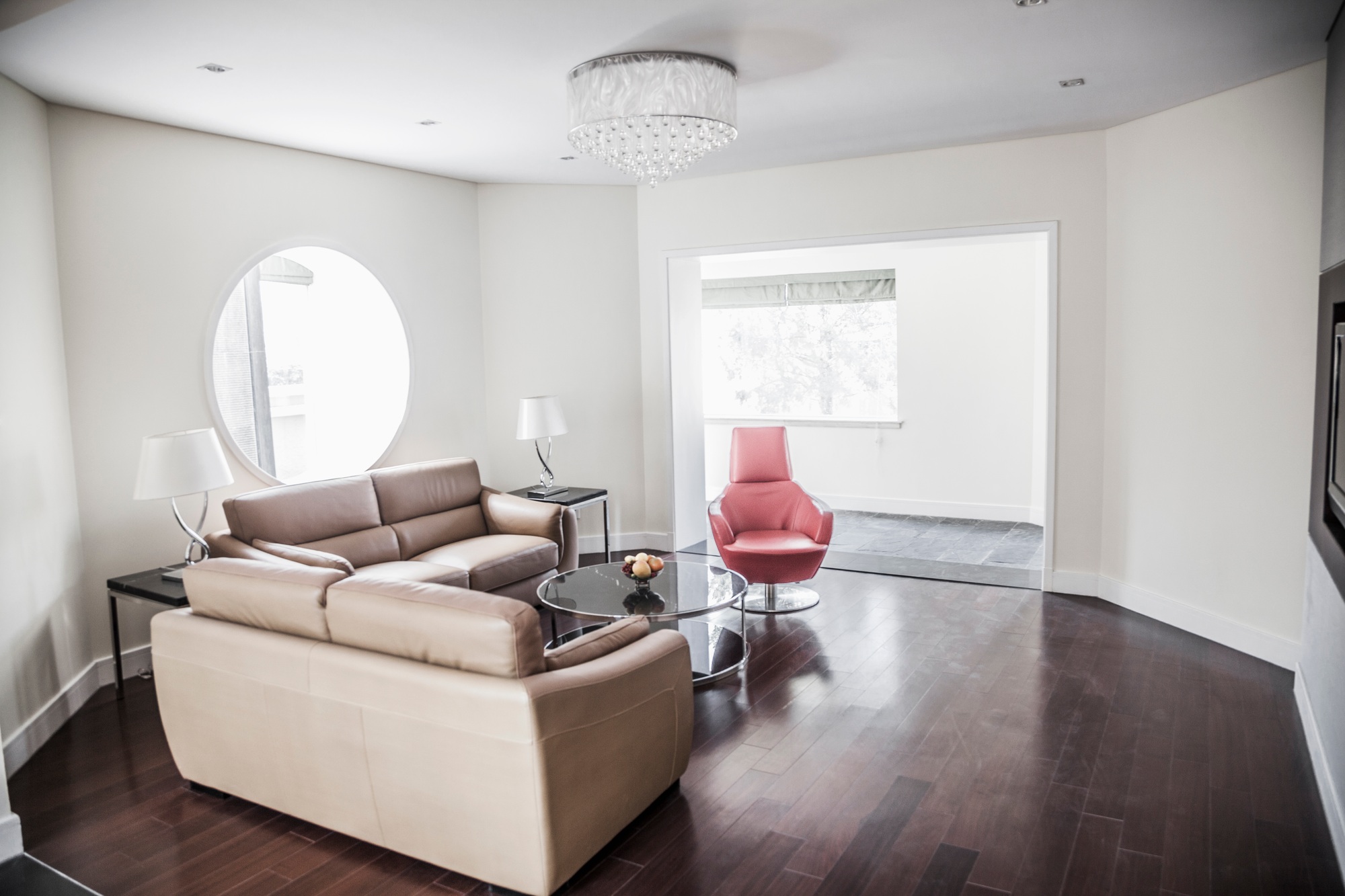 Modern, clean living room.